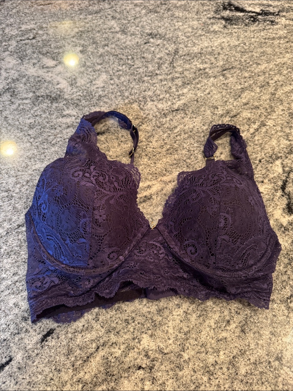 ThirdLove Lace Plunge Bra in Deep blue